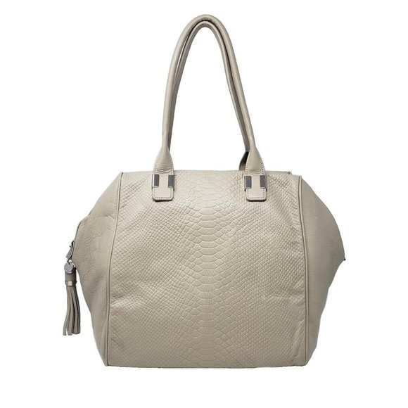 Celine Dion Elegy Snake Embossed Leather Satchel - Picture 1 of 7